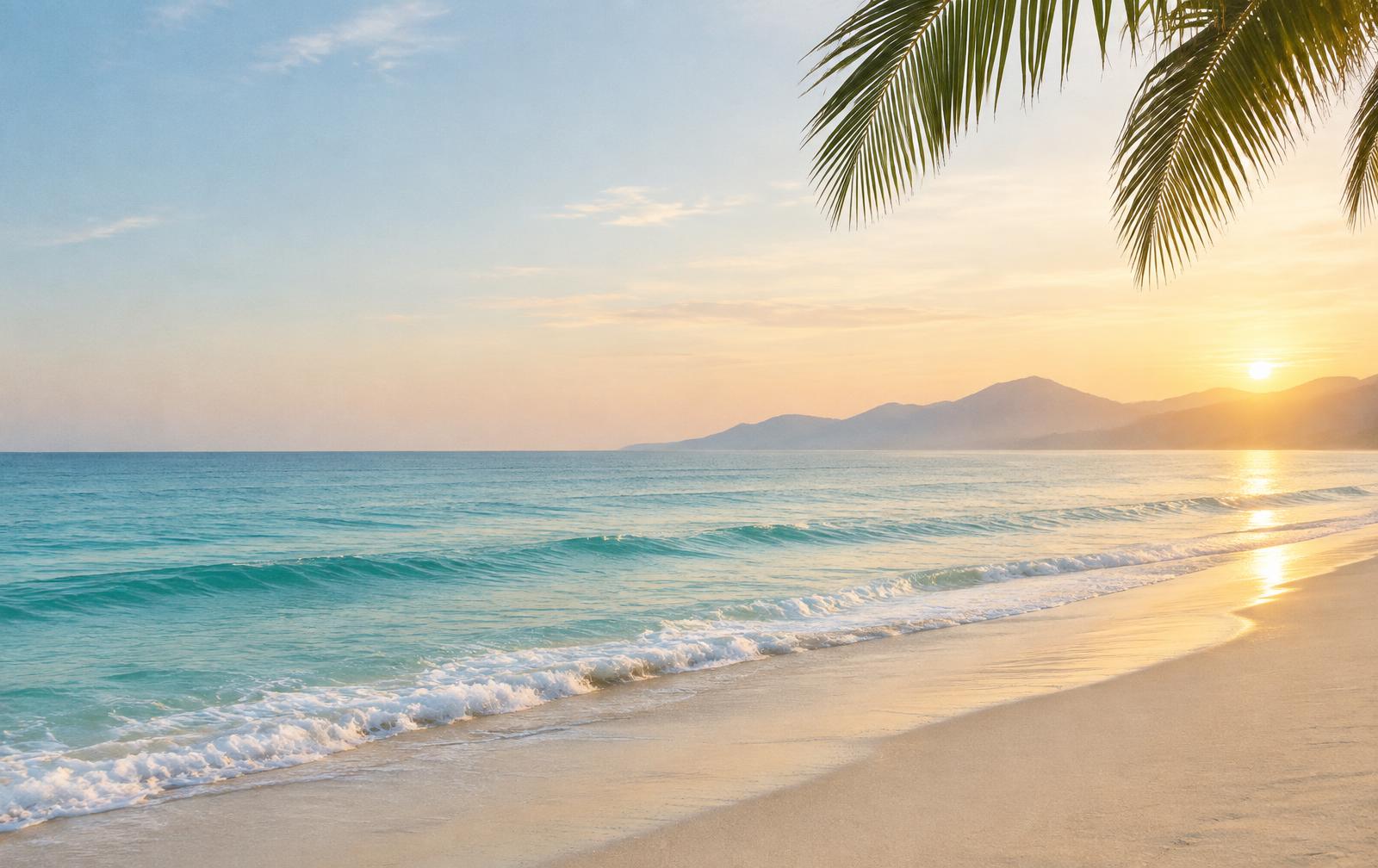 Early morning light over the sea in Da Nang